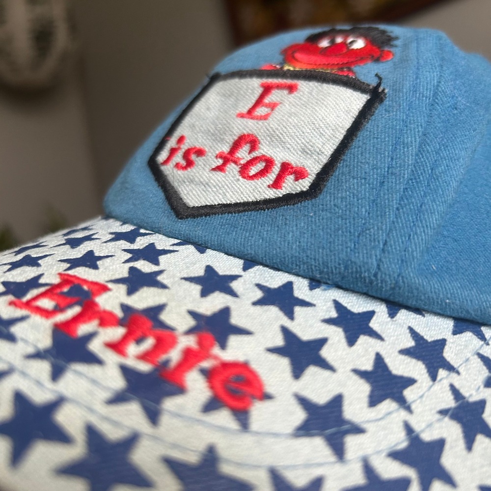 Sesame Street Ernie Blue Star Pattern Kids Baseball Cap‎ Hat Vintage Muppets